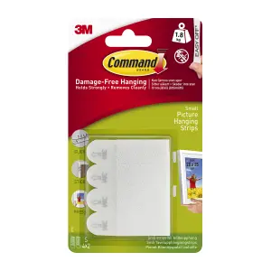 3M Command Small White Picture hanging Adhesive strip (Holds)1.8kg, Pack of 4