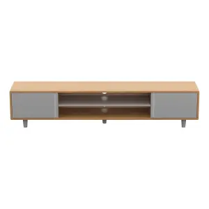 AVF Harbour Extra Wide 2m TV Stand Light Wood and Grey