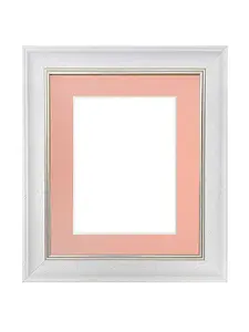 Scandi White Speckled Frame with Pink Mount for Image Size 45 x 30 CM