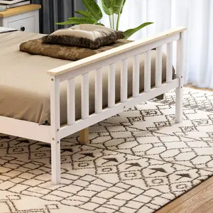 Vida Designs Milan Bed Frame White/Pine / Double (4'6)