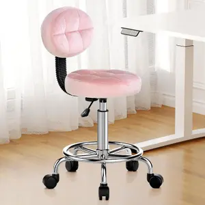 Swivel Home Office Chair with Backrest-Pink