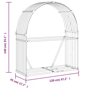 Log Holder Light Brown 120x45x140 cm Galvanised Steel