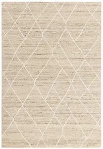 Natural Geometric Handmade Luxurious Modern Wool Rug For Bedroom & Living Room-160cm X 230cm