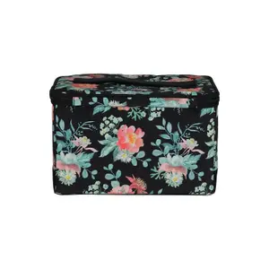 Sewing Case- Black Floral Design- Everything Mary EVM13204-1