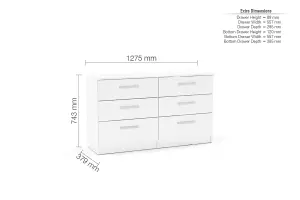 Birlea Lynx 6 Drawer Chest White