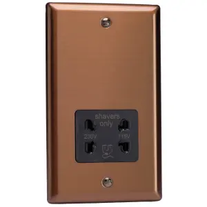 Varilight Dual Voltage Shaver Socket 230V/115V Brushed Bronze