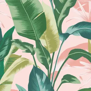 Envy Leaf It Out Sunrise Tropical Smooth Wallpaper Sample