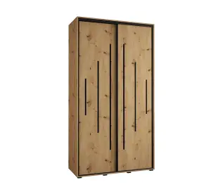 Cannes XII Sliding Door Wardrobe W140cm - Elegant Oak Artisan Storage Solution