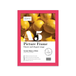 A5 Bright Pink Picture Frame Fits A5 (14.8 x 21cm - 5.8 x 8.3in) Poster, Photo, Artwork, or Print.