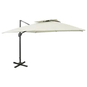 Berkfield Cantilever Umbrella with Double Top 300x300 cm Sand