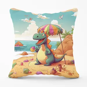 Dragon On A Beach Holiday Outdoor Cushion 45cm x 45cm