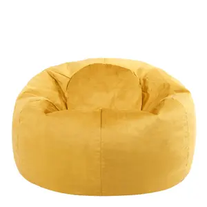 icon Aurora Classic Velvet Bean Bag Chair Ochre Yellow Bean Bags