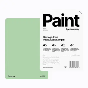 Hemway Chalk Based Furniture Paint Matt A5 Sample, Soft Green, Peel & Stick Swatch For Interior Walls Wood