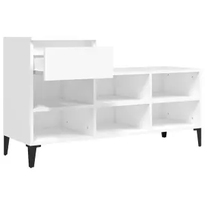 Berkfield Shoe Cabinet White 102x36x60 cm Engineered Wood