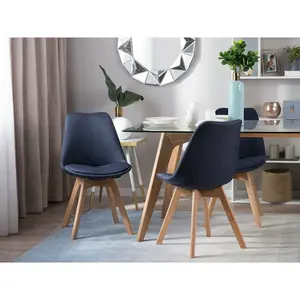 Otselic Upholstered Dining Chair (Set of 2) Dark Blue