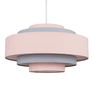 ValueLights Hampshire Modern 3 Tone Pink 5 Tier Cylinder Ceiling Pendant Light Shade