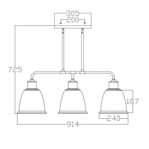 Elstead Hobson 3 Light Ceiling Island Chandelier Pendant Bar Light Satin Nickel, E27