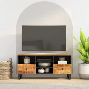 Berkfield TV Cabinet 100x33x46 cm Solid Wood Mango and Engineered Wood