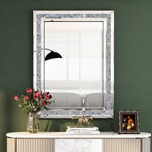 Decorative Wall Mounted Mirror Large Rectangular Silver Mirror 60*80cm