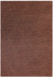 Terracotta Geometric Modern Geometric Rug Easy to clean Living Room and Bedroom-160cm X 230cm