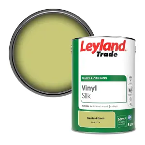 Leyland Trade Vinyl Silk Walls & Ceilings Emulsion Paint Mustard Green (PPG1217-6) - 5L