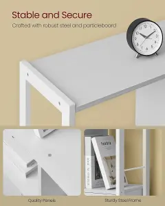 VASAGLE Bookshelf, Storage Shelf, Large Bookcase with Doors, 4 Shelves, Stable Steel Structure, Modern, Maple White & Cloud White