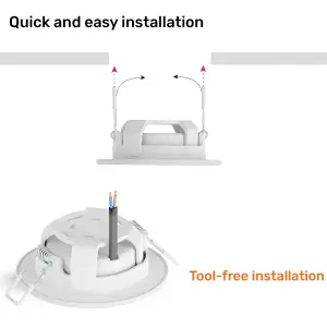 paul russells LED Downlight White Non-Dimmable Tilt Recessed Ceiling Spotlight 4.8W 400 Lumens IP44 Warm White 3000K Pack of 1