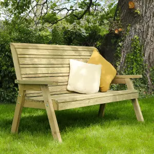 Zest Freya Wooden 3 Seater Garden Outdoor Bench Chair Patio Park