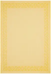 Yellow Bordered Modern Easy To Clean Rug For Dining Room-160cm x 230cm