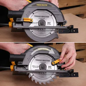 TOUGH MASTER Circular Saw 1400 W 220-240V 185mm with Parallel Guide & Vacuum Cleaner Adaptor, Blade diameter  185 x  20 x 2.5 mm