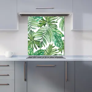 Exotic Rainforest Leaves Premium Glass Kitchen Splashback W900mm x H650mm