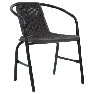 Berkfield Garden Chairs 8 pcs Plastic Rattan and Steel 110 kg