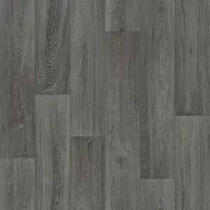 Dusky Oak Grey Wood Effect Anti-Slip Vinyl Flooring Sheet For Kitchen Bathroom Dinning Room -6m(19'8") X 4m(13'1")-24m²