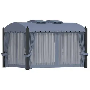 Berkfield Gazebo with Curtains 3x4 m Anthracite Steel