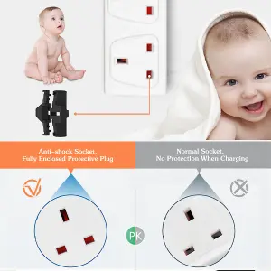 6 Way Socket with Cable 3G1.25,1M,White,with Power Indicater,Child Resistant Sockets,Surge Indicator