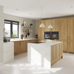 GoodHome Verbena Natural oak effect Matt natural Shaker Highline Cabinet door (W)400mm (H)715mm (T)20mm