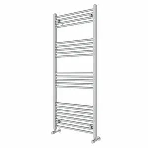 Wiest Straight Heated Towel Rail Radiator Bathroom Ladder Warmer Chrome / 140cm H x 60cm W x 3cm D