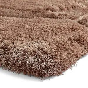 Geometric Beige Modern Shaggy Handmade Easy To Clean Rug For Dining Room Bedroom & Living Room-180cm X 270cm