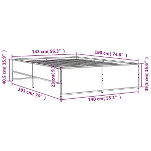 Berkfield Bed Frame without Mattress Brown Oak 140x190 cm