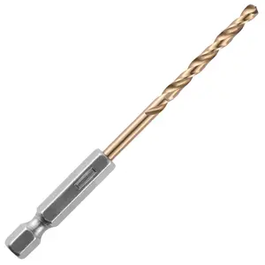 Rennie Tools - 3mm Hex Shank HSS Gold Cobalt Jobber Drill Bit For Stainless Steel, Hard Metals, Aluminium, Cast Iron, Copper.