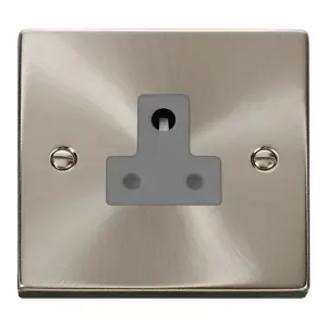 Click Scolmore Deco Round Pin Socket 5A Satin Chrome - VPSC038GY