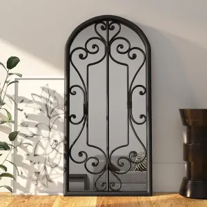 Berkfield Mirror Black 100x45 cm Iron for Indoor Use