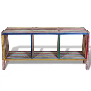 TV Cabinet with 3 Shelves Stackable Reclaimed Teak Colourful