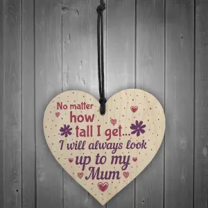 Red Ocean Mummy Mum Birthday Gifts From Daughter And Son Christmas Gifts For Women For Her Wooden Heart Sign