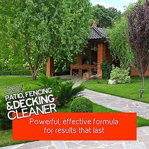 Cleenly Patio Fencing & Decking Cleaner Fluid Concentrate for Outdoor Use Pet Friendly (5 Litres)