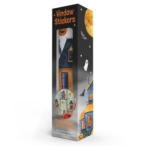 Halloween Scene Window Sticker Pack Children's Bedroom Nursery Playroom Décor Self-Adhesive Reusable