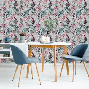 GoodHome Seran Multicolour Floral Smooth Wallpaper