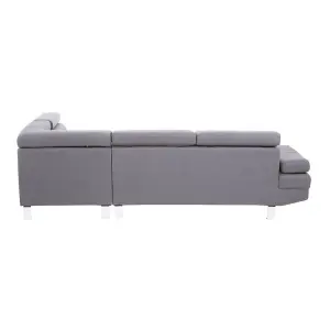 Interiors by Premier Hanover Grey Linen Corner Sofa