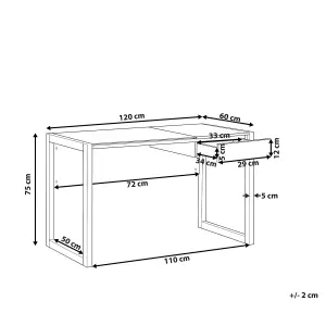 Home Office Desk with Storage White JENKS