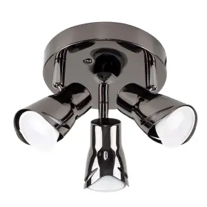 ValueLights Black Ceiling Bar Spotlight and GU10 Spotlight LED 5W Warm White 3000K Bulbs